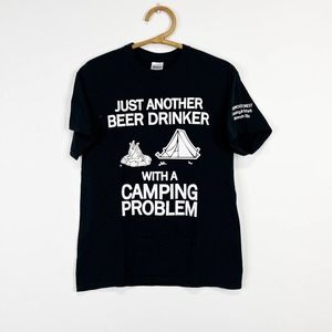 Black T Shirt Just Another Beer Drinker with a Camping Problem Wisconsin Dells M
